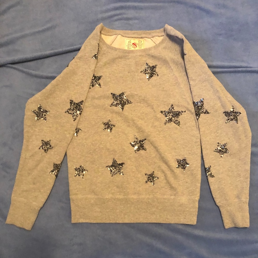 French connection grey sequined star sweater